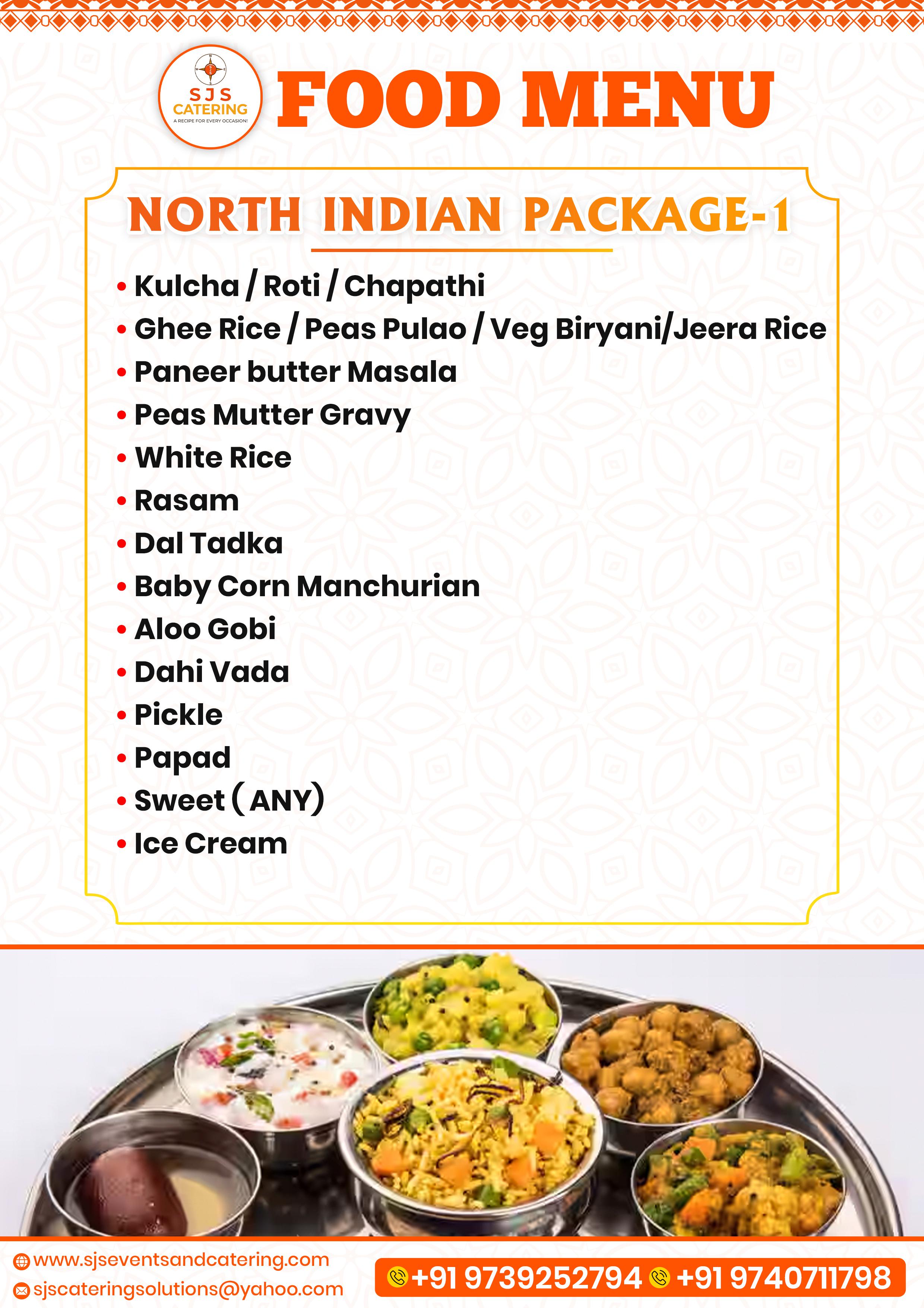 Veg Catering Package for Weddings in Bangalore by SJS Events & Catering